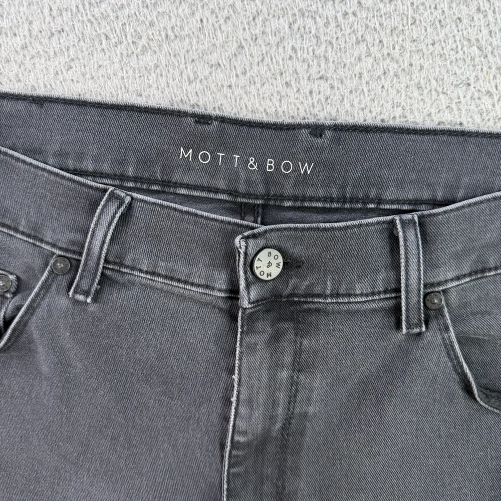 Mott & Bow Jeans Mens 36x32 Gray Straight Fit Faded Dark Wash Denim Pants